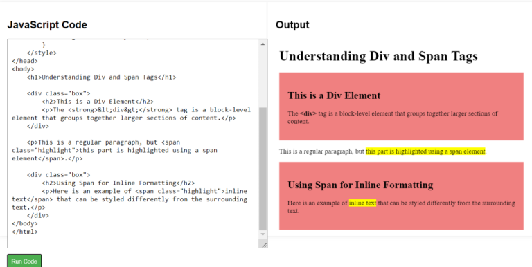 HTML Div and Span Tags - HTML Tutorial