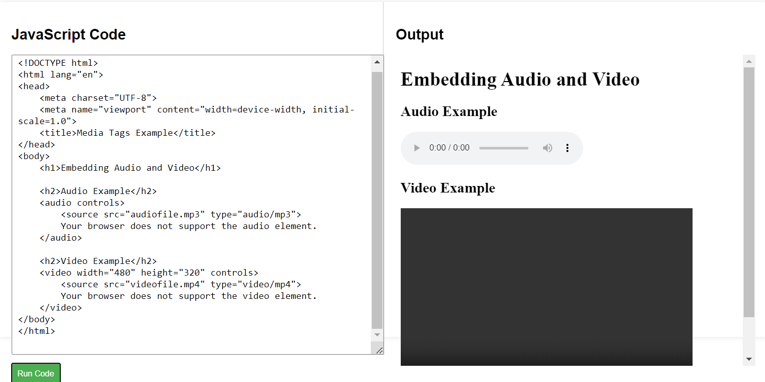HTML Media Tags (Audio and Video) - HTML Tutorial